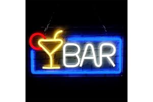 ASLANKA Insegna al neon per bar, cocktail, USB, per parete, camera da letto, dormitorio, camera dei bambini, festa di nozze, bar, decorazione per camera da letto, decorazione da parete, regalo per bambini e