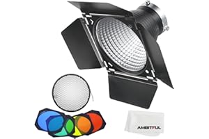 ‎GODOX Godox 7" Fish Scale Pattern Standard Reflector dyfuzor + BD-04 Barn Door with Honeycomb Grid and 4 Color Gel Filters