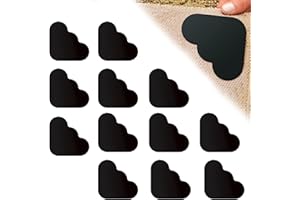 Irikdescia 12 almohadillas antideslizantes de doble cara, antideslizantes, lavables para alfombras, evitan el movimiento de la alfombra (nubes negras)