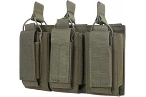 DONGKER Tasca Caricatori Tattica,Tripla Open Top Magazine Molle Mag Pouch per 5.56 .223 Magazines
