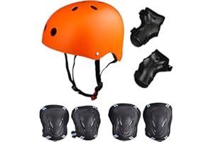 SELFLOVE Casco di Kit di Protezioni 6 Pezzi Casco da BMX Pads genouillères di Gomito con protège-poignets per Patin, Bicicletta, Skateboard, Scooter