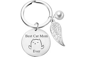 Ghloyza Cat Lover Gifts For Women Cat Keyring Best Cat Mom Ever Gifts Pet Lover Gifts Cat Mum Gifts Mother's Day Cat Owner Gifts Pet Rescue Gifts Friends Birthday Gifts Jewelry Funny