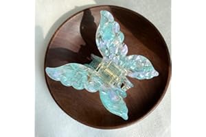 Duories 1 x średnia spinka do włosów, motyle, grube plastikowe pazury do włosów, dla kobiet, dziewcząt, akcesoria do włosów w stylu retro, nakrycia głowy, niebieska, 1 szt