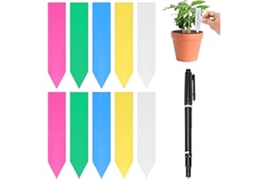 WAYBWZDQ 500 Pièces Étiquettes de Plantes, Étiquette en Plastique pour Plantes 10 x 2cm Étiquettes de Jardinage, 5 Couleurs Plantes Marqueurs Étiquettes Pour Pépinière Semences et Herbe