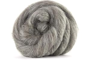 THE WOOL BARN Light grey natural Herdwick wool rovings/tops