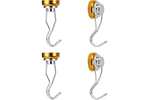Ant Mag 4 Stück Magnethaken 25mm, Magnetischer Haken aus Neodym Magnet Bunt Drehbar Rostfrei Starke Haftkraft Max. 22kg