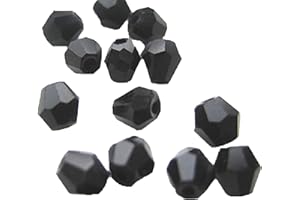 BRUSSELS08 Lot de 100 Perles en agate, en forme de losange, faites à la main - Perles en vrac pour fabrication de colliers, bracelets à breloques, bijoux, strass, Noir , Taille M