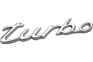 Kwak's 3D emblème Lettres Autocollant Compatible pour Porsche Panamera Cayman Cayenne Macan 911 718 918 Boxster arrière Tronc adhésif Badge Logo Decal(Turbo)
