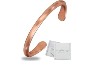 MagEnergy Copper Bracelet for Men & Women, 100% Pure Copper Bracelets, Raw, Solid & Uncoated Handmade Timeless Tibetan Bracelet