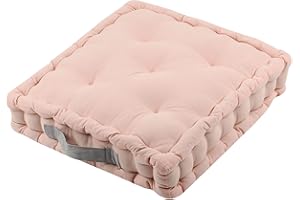 Stof Bodenkissen, Größe 45 x 45 cm, 100% Baumwolle, Farbe: Pudermaus, Modell Duo, ideale Dicke, bequem und elegant, angenehm zu berühren, Mauspuder, 45x45x10 cm