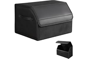 Bcuuozeeing Contenitore per bagagliaio per auto, impermeabile, pieghevole, in pelle, organizer per bagagliaio auto, borsa per il bagagliaio, per la berlina SUV