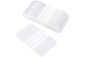 Pakico | 100 Bolsas 10 x 15 cm de plástico transparentes resellables con etiquetas | Grueso | Bolsa de sellado | Bolsas de comida | especias | Nueces | Café | Hebrata | Bolsas ziplock