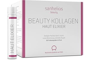‎SANHELIOS Sanhelios Beauty Kollagen HAUT-ELIXIER – Anti Aging zum Trinken* - der Testsieger - 30 Trinkampullen - 2500 mg Premium-Kollagen-Peptide + Biotin, Kupfer & Vitamin C, Blütenhonig & Gelée Royale