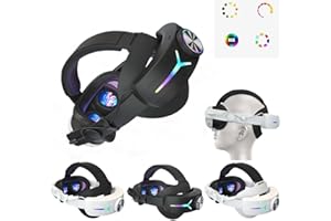 UKETO VR-Kopfband for Meta Quest 3, 8000mAh RGB verstellbares VR-Kopfband Komfort reduziert Gesichtsdruck LED-Hintergrundbeleuchtung VR leichtes Ersatzband for Meta Quest 3 Headset