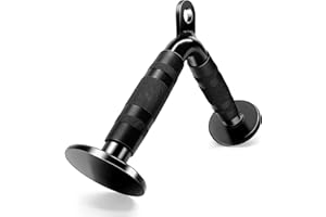 DYNASQUARE Cable Attachments for Home Gym, LAT Pulldown Equipment, Weight Machine Accessories, Straight Pull Down Bar, V Bar, Tricep Rope, Revolving Row Handle, Stirrup Handle