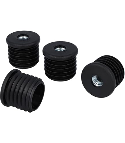 GleitGut Lot De 4 Douilles Filetées Rondes En Plastique Pour