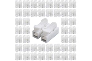 CIRCE-EU 100pcs 2P CH2 Quick Connector Spring Wire Connector Cable Clamp Terminal for LED Strip Light Wire Connecting