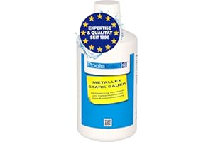 PoolsBest MetallEx 1L I Reinigungsmittel gegen Kalk & Metall im Pool I Pool Reiniger für kristallklares Poolwasser I hochwertiger Metall- & Kalkentferner I Poolreiniger stark sauer I Pool Entkalker