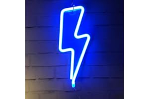 QIAOFEI Decoración de letrero de neón con iluminación LED, decoración de pared ligera para Navidad, fiesta de cumpleaños, decoración de fiesta de boda con base de abrazadera (azul)