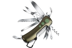 ZIMAIC Taschenmesser，Multitool Messer Schweizer Taschenmesser Vatertag Geschenk - Multifunktionswerkzeug mit 15 Funktionen Taschenwerkzeug für Campen und Notfälle