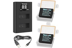 Newmowa LP-E17 Batería de Repuesto (Paquete de 2) y Smart LCD Cargador Dual USB para Canon LP-E17 y Canon EOS M3 M5 M6 M6 Mark II 200D 250D 750D 760D 800D Rebel SL3 T6i T6s 8000D Kiss X8i