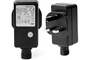 Lamptobe 2PCS 31V Transformer Plug Fairy Light Power Supply Adapter 6W with 8 Modes, Timer & Memory Function Waterproof Outdoor IP20 Xmas Light Plug for Christmas Lights, Net Lights, Curtain Lights