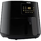 Philips HD9280/90 Airfryer XL Essential (Heißluftfritteuse, 2000 W, 1200 g Kapazität, digitales Display, Wifi Connected) schw