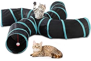 Kavolet Katzentunnel, 3/4/5-Wege Katze Tunnel Pet Play Tunnel Faltbare Tunnel Spielzeug Katzenspielzeug interaktives für kleine Kaninchen,Welpen,Frettchen,Meerschweinchen