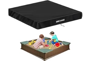 SIMPHAUS Sand Pit Cover Waterproof Sand Tray Cover Anti-UV 420D Oxford Fabric Windproof Sandbox Canopy Protective Cover with Elasticated Covers for Paddling Pool,Sandpit,Garden Furniture 155x155x20cm