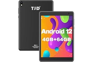 TJD 7.5 Inch Android Tablet, Android 12,64GB ROM, 2MP+8MP Dual Camera,1440 X 1080 IPS Touch Screen,4000mAh,2.4G/5G Wi-Fi, Bluetooth, Google GMS Tablet PC (Black)