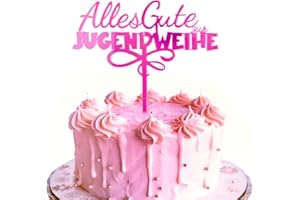 JOJOR Jugendweihe Kuchendekoration Acryl Jugendweihe Tortenstecker Rosa Jugendweihe Deko Junge Mädchen Geburtstag Cake Topper