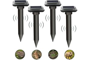 LEMENG Scaccia Talpe Ultrasuoni Solare, Repellente per Topi 4 Pezzi,Ultrasuoni per Topi, Repellente Talpe Ultrasuoni Solare con Impermeabile, Dissuasori per Talpe,Anti Talpe,Gopher, Serpenti