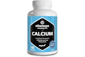 VITAMAZE - AMAZING LIFE Calcium Carbonate à Forte Dose -180 Comprimés pour 3 Mois - 800 mg de Calcium par Dose Quotidienne - Naturel Complément Alimentaire sans Additifs