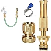 Cinagro Brass Water Spray Nozzle for 1/2" Hose Pipe for Gardening, Car Washer High Pressure Gun, Pressure Washer for Car, Wat