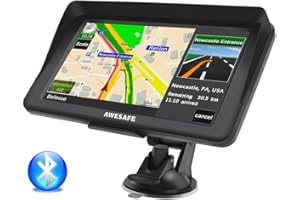 AWESAFE Bluetooth Navigationsgeräte für Auto, 7 Zoll Touchscreen, GPS Navigation für LKW PKW KFZ, 2023 Europa Karten unterstützt lebenslang kostenloses