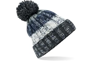 ASVP Shop Corkscrew Cable Knitted Bobble Hat Plain Mens Womens Beanie Warm Winter Pom Wooly Cap