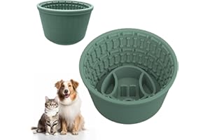 Zueyen Cuenco Anti-Cabestrillo para Perros, Grande, Cuenco Anti-Cabestrillo para Perros, Silicona, Cuenco con Forma De Barril para Perros hasta 100°, Apto para Lavavajillas (Verde Oscuro)