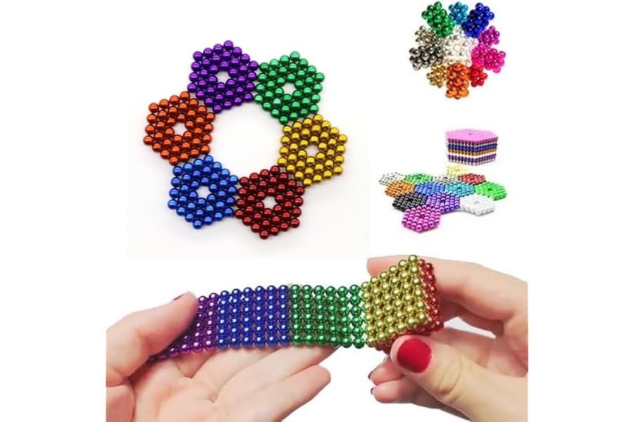 215 Pieces Magnetic Balls Fidget Toys for Adults & Teens - Creative Stacking Magnet Balls for Desk Stress Relief, 8 Vibrant Colors, Buckyballs Building Blocks