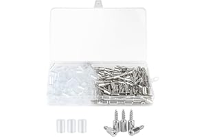 AUBESS 70 sztuk śrub samogwintujących, wsporniki półek regałowych, Ø 7,5 mm, półki wkładane z przezroczystą pokrywą antypoślizgową, wsporniki podłogowe, półki do mebli, szaf, regałów