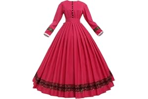 GRACEART Damska sukienka w stylu vintage z lat 60. XX wieku, średniowieczna, wiktoriańska, z krynoliną