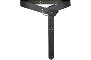 HiiFeuer Średniowieczny Wytłoczony Skórzany Pasek O-ring, Retro Renesansowy Pas Rycerz