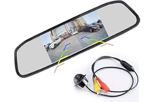 GOFORJUMP MiNi - Telecamera posteriore per retromarcia, con display TFT LCD HD a colori da 5 pollici da specchietto retrovisore