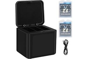 ASUNCELL 2000mAh Hero 12 Batería Recargable 2 baterías de Iones de Litio con Tres Cargadores para GoPro Hero 12 11 10 9 Negro