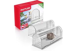 PATTLER® Piège à Souris vivantes Extra Grand | Piège Fouine Capture des Rats avec des Trous d'air | Installation Facile dans la Maison, Le Garage ou Le Jardin - Transparente 2 Pièce