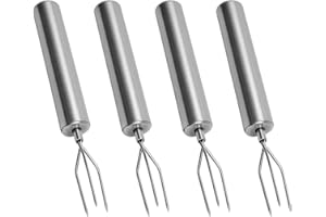 AYHYHLJZJ Lot de 4 Fourchettes à Pommes de Terre en Inox 430 - Piques à Maïs Réutilisables, Fourchettes à Viande (15cm) - Pour Épluchage, Grill et Camping - Écologique et Lave-Vaisselle Safe