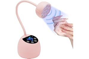 CGBE Mini Lampada UV Led Unghie con Sensore Automatico Intelligente e Display LCD, 12 Perline LED Mini Lampada Unghie con 4 Timers, 36W Mini Asciuga Unghie Portatile Adatta per Salone e Casa