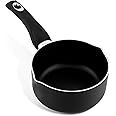 16cm Non-Stick Milk Pan with Soft Touch Handle, Double Pouring Spouts, 1.8L Capacity, Induction & All Hob Compatible, Dishwasher Safe, Premium 2.5mm Pressed Aluminium