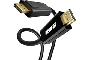 BENFEI DisplayPort to HDMI 1.8M Cable, 2 Pack DP Display Port to HDMI HDTV 1080P Adapter Male to Male Converter Gold-plated Cord for Lenovo, Dell, HP, Asus and other brand