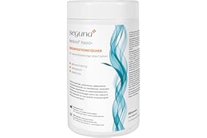 ‎SEGUNA SEGUNA Surface Disinfectant Wipes, 150 Disinfectant Wipes in Practical Dispenser Box, Disinfectant for Disinfecting Surfaces, Ready to Use (1 Tin Including 150 Wipes)
