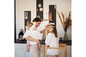 FERFLEX - Tableau noir magnetique - Triptyque - Deco murale avec bande magnetique adhesive repositionnable - Avec 8 aimants argentés & 1 rouleau d’adhésif aimanté - 20x60 cm x3